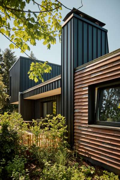 Architect pays attention to the details in a villa with a natural view and façade cladding in steel and stone, Konsul Lorenzen Straße 5, 24376 Kappeln, Germany